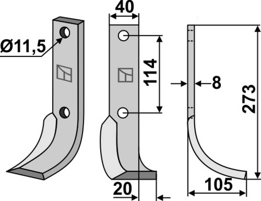 Fräsmesser 273x40mm, rechts